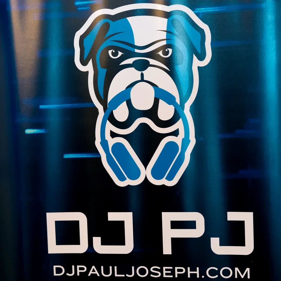 The DJ PJ banner at Dirty Tea